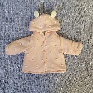 Baby gap girl pink sherpa sweater jacket 0-3